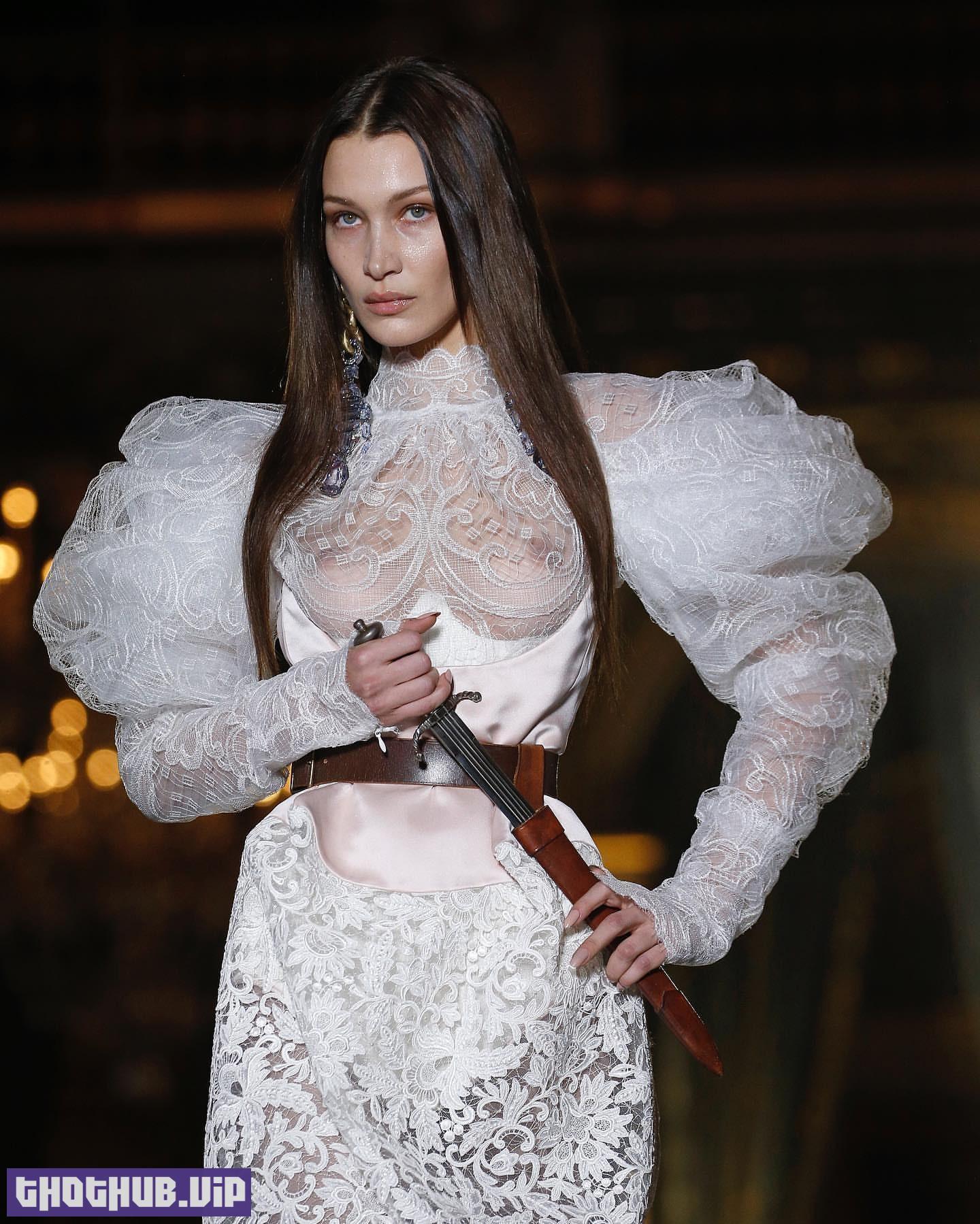 Bella Hadid Naked Tits at Vivienne Westwood Ready To Wear Fall Winter 2020 Paris