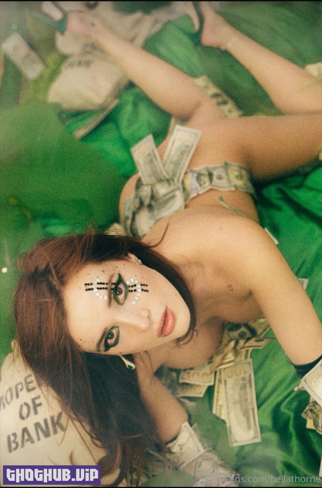 Naked Bella Thorne Covered Only With Dollar Bills 