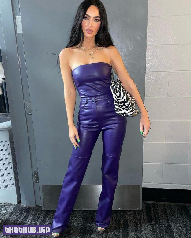 Megan Fox In Leather BTS Fanatics Super Bowl Party