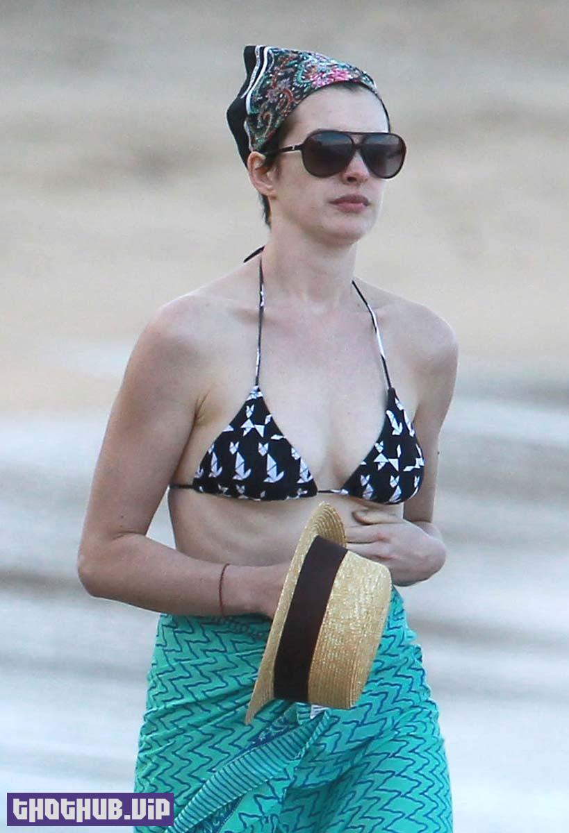 Anne Hathaway Polka Dot Bikini